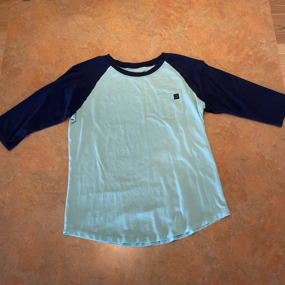Ivory Ella Teal and Navy Blue 3/4 Sleeved Shirt